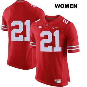 Women's NCAA Ohio State Buckeyes Parris Campbell #21 College Stitched No Name Authentic Nike Red Football Jersey PF20G38CB